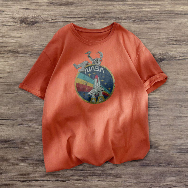 Astronaut retro print fashion T-shirt