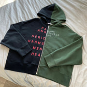 Stitching design fashion complex street print hoodie