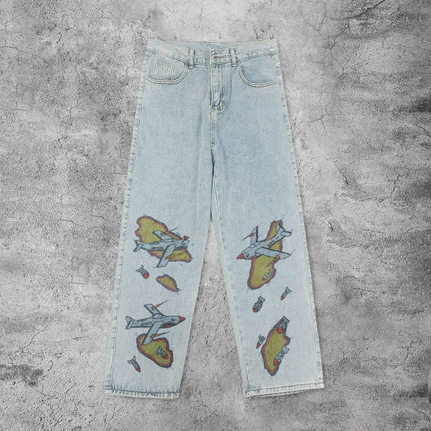 Casual retro airplane jeans
