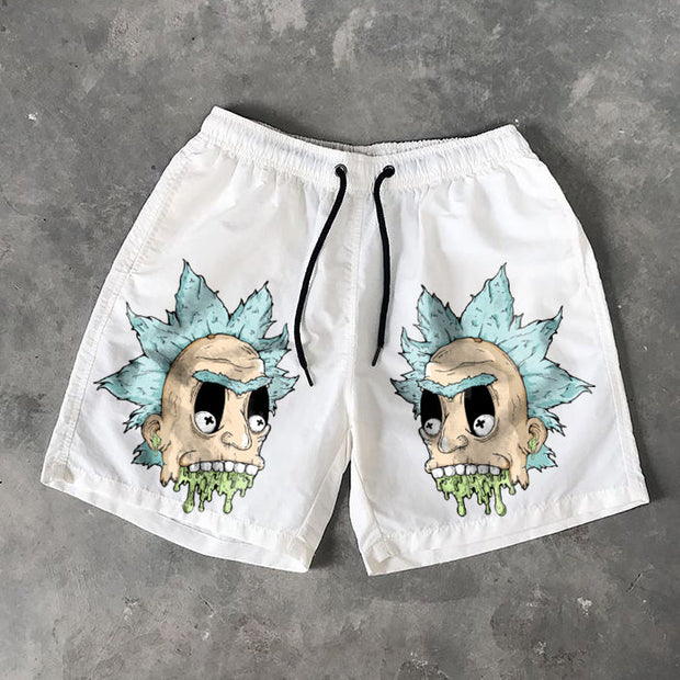 Cartoon character print Hawaiian shorts