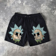 Cartoon character print Hawaiian shorts