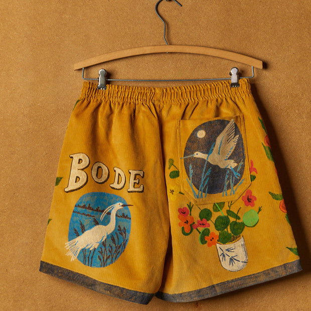 Street-style retro hand-painted print baggy shorts