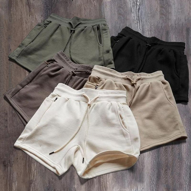 Multi-pocket fashion casual sports shorts solid color training pants