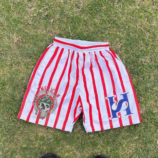 Striped casual sports beach shorts