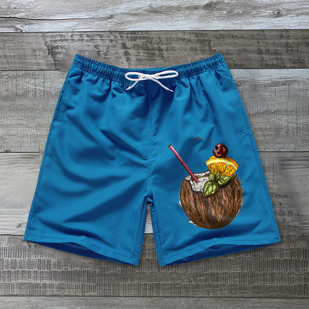 Casual coconut tree print fashion shorts