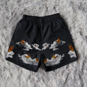 Cloud Butterfly Print Casual Beach Shorts