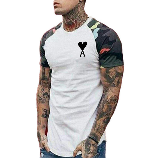 Casual round neck short sleeve printed men's T-shirt