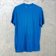 Fashion printed loose blue T-shirt