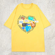 Heart Letter Label Graphic Tee