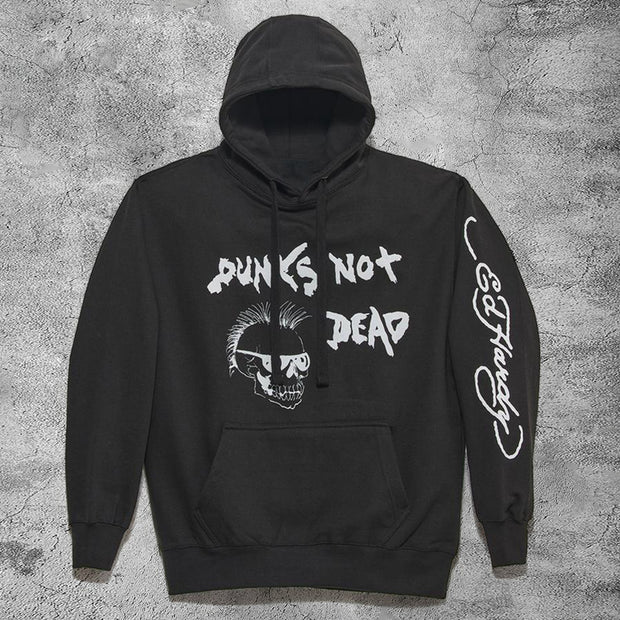 Casual dark punk skull hoodie