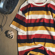American striped loose short sleeve T-shirt
