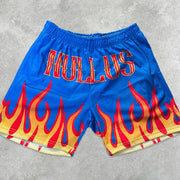 Stylish flame letter print shorts