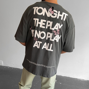 Stylish Alphabet Butterfly Print Crew Neck T-Shirt