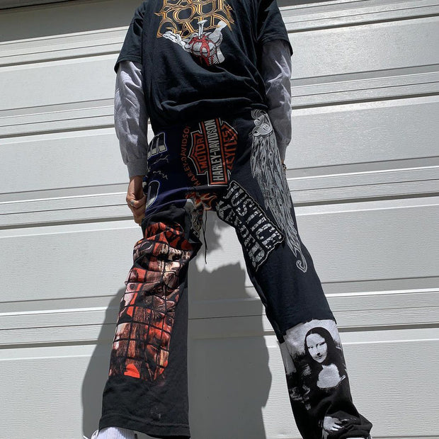 Personalized Tide Brand Printed Street Straight Pants