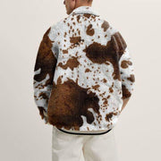 Lamb cashmere cow print fashion jacket