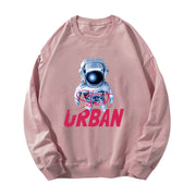 Astronaut Fashion Print Men's and Women's Round Neck Loose Sweatshirt