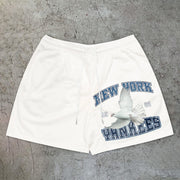 New York Peace Print Mesh Shorts