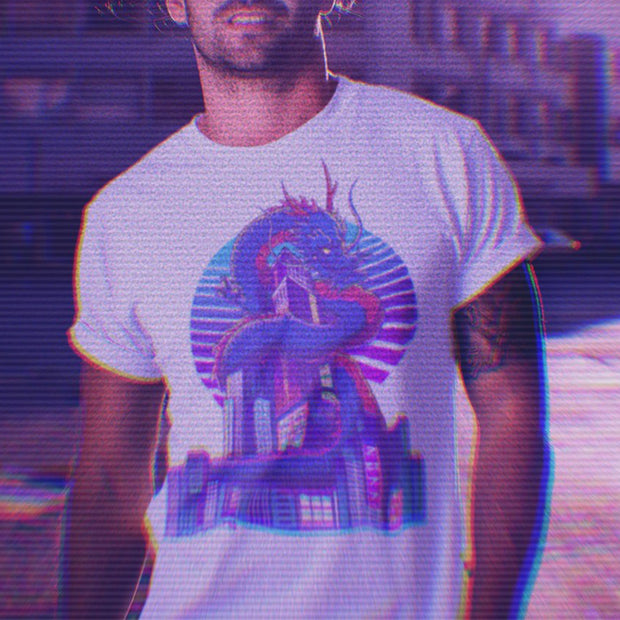DORAGONSHITI Cyberpunk Print Short Sleeve T-Shirt