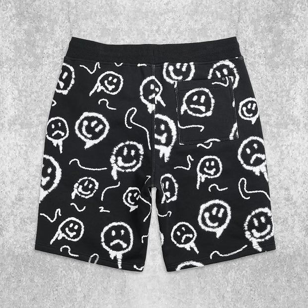 Street Smiley Print Shorts