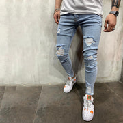 Men's slim-fit ripped jeans