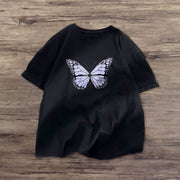 Butterfly retro street style short-sleeved T-shirt