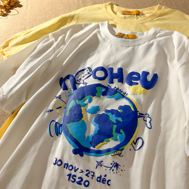 Protect the earth environment trendy brand short-sleeved T-shirt