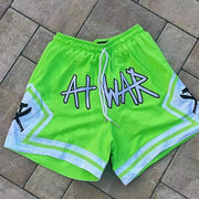 Fluorescent Green casual sports vacation breathable shorts