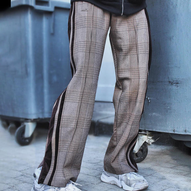 Personalized plaid street loose trousers