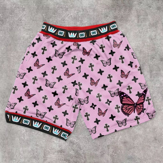 Tide brand hip-hop butterfly retro print street shorts