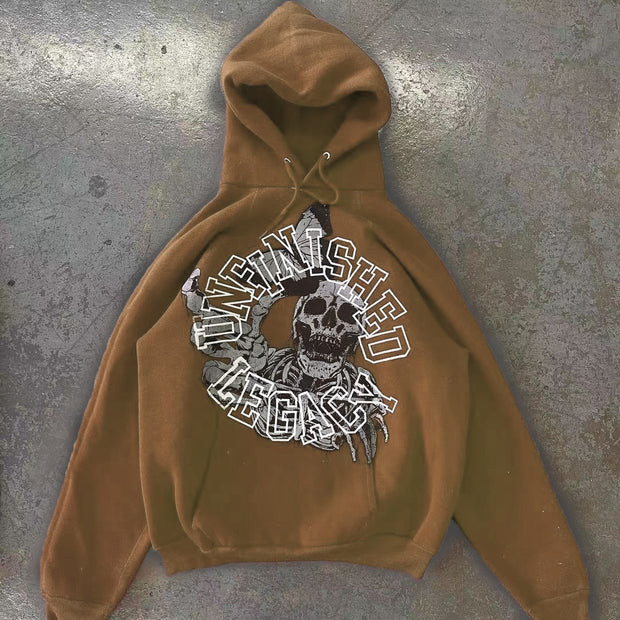 Unfinished legacy casual street plush hoodie