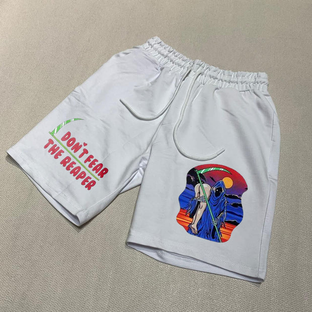 Personalized casual elastic waist printed shorts