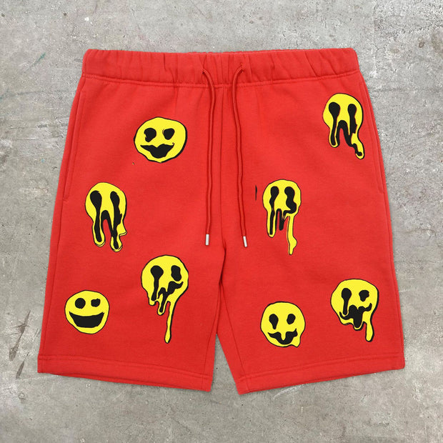 Personalized smiley print sports shorts