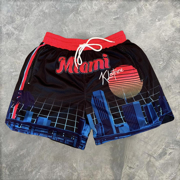 Personalized street style printed casual sports basketball shorts