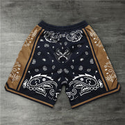 Trendy cashew print sports shorts
