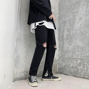 High street fashion brand hip-hop jeans men's trend Korean version of the trend black hole beggar pants