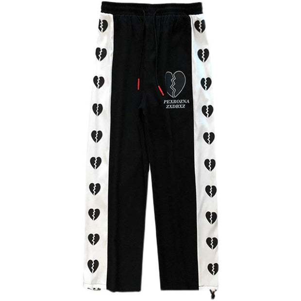 Drawstring tie couple trousers