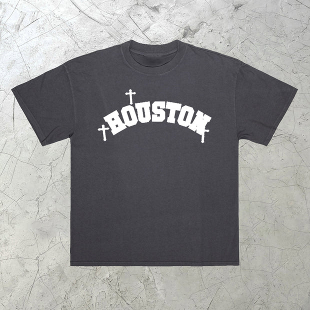 Street trend retro print short-sleeved T-shirt