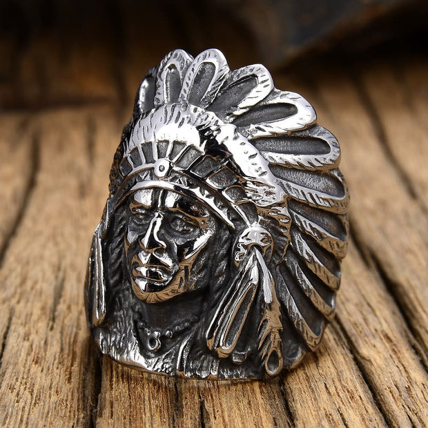 Indian chief titanium steel men's ring fashion personality non-mainstream religious jewelry