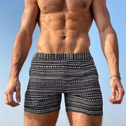 Trendy retro striped resort shorts