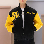 Personality contrast embroidery street warmth baseball uniform jacket