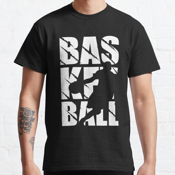Basketball Design Print Short Sleeve T-Shirt