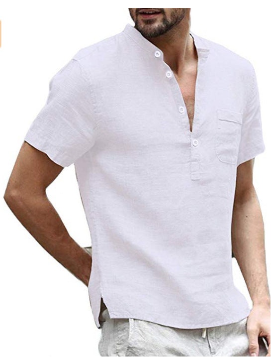 Solid color short sleeve shirt